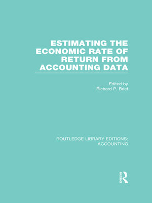 cover image of Estimating the Economic Rate of Return From Accounting Data (RLE Accounting)